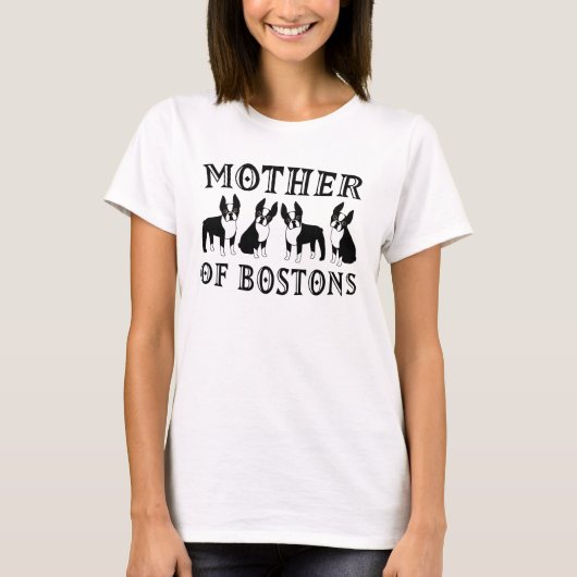 Mutter von Boston Terriers Funny T-Shirt (Vorderseite)