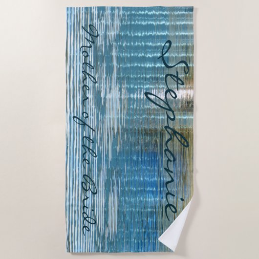 Mutter von Braut Abstraktes Wasser Reflektion Blau Strandtuch (Vorderseite)