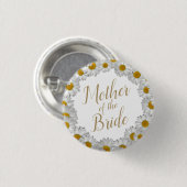 Mutter von Bride Daisy Blume Wreath Button (Vorne & Hinten)