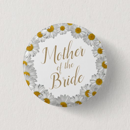 Mutter von Bride Daisy Blume Wreath Button (Vorderseite)