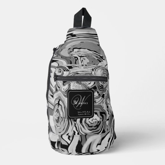 Mutter von Bride-Geschenk Moderne Muster Chic Mono Crossbody Bag (Vorderseite)