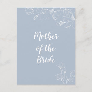 MUTTER VON BRIDE GROOM Dusty Blue White Magnolias Postkarte