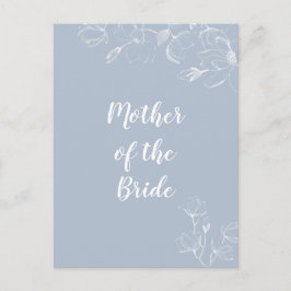 MUTTER VON BRIDE GROOM Dusty Blue White Magnolias Postkarte