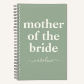 Mutter von Bride Minimal Moderne Name | Sage Green Notizblock (Vorderseite)