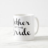 Mutter von Bride Retro Script Black auf Weiß Kaffeetasse (VorderseiteRechts)