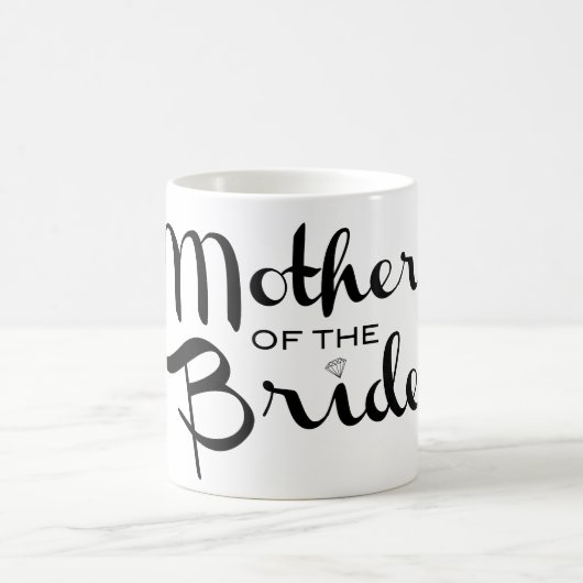 Mutter von Bride Retro Script Black auf Weiß Kaffeetasse (Mittel)