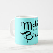 Mutter von Bride Retro Script Black on Aqua Kaffeetasse (Vorderseite Links)