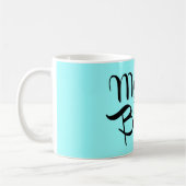 Mutter von Bride Retro Script Black on Aqua Kaffeetasse (Links)