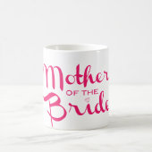 Mutter von Bride Retro Script Hot Pink On White Kaffeetasse (Mittel)