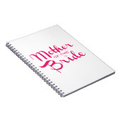 Mutter von Bride Retro Script Hot Pink On White Notizblock (Rechte Seite)