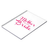 Mutter von Bride Retro Script Hot Pink On White Notizblock (Linke Seite)