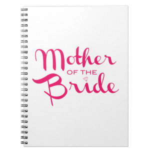 Mutter von Bride Retro Script Hot Pink On White Notizblock