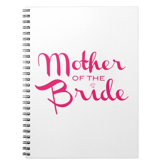 Mutter von Bride Retro Script Hot Pink On White Notizblock (Vorderseite)