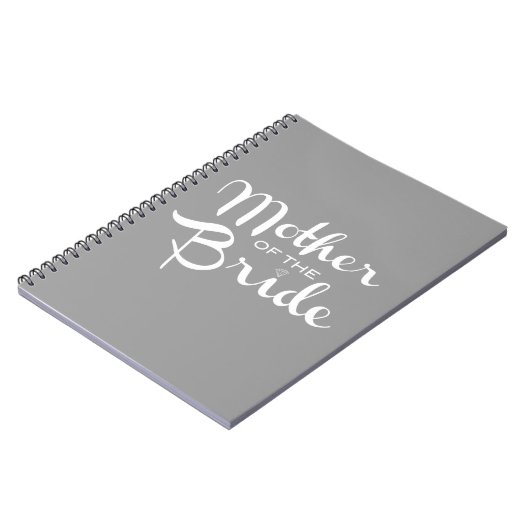 Mutter von Bride Retro Script White auf Gray Notizblock (Linke Seite)