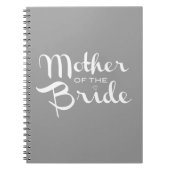 Mutter von Bride Retro Script White auf Gray Notizblock (Vorderseite)