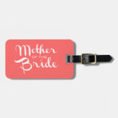 Mutter von Bride Retro Script White auf Peach Gepäckanhänger (Vorderseite horizontal)