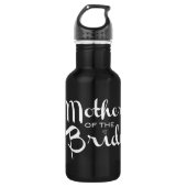 Mutter von Bride Retro Script White auf schwarz Edelstahlflasche (Vorderseite)