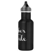 Mutter von Bride Retro Script White auf schwarz Edelstahlflasche (Rechts)