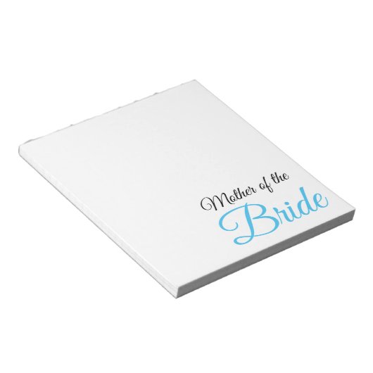 Mutter von Bride Script Blue Notizblock (angewinkelt)