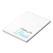 Mutter von Bride Script Blue Notizblock (Rotiert)