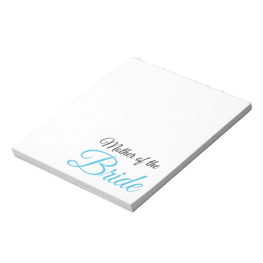 Mutter von Bride Script Blue Notizblock (Rotiert)