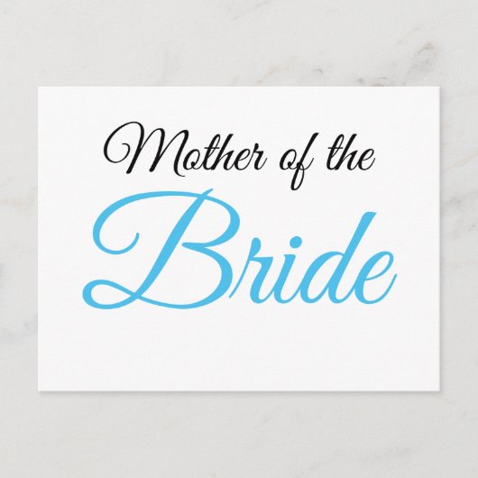 Mutter von Bride Script Blue Postkarte (Vorderseite)