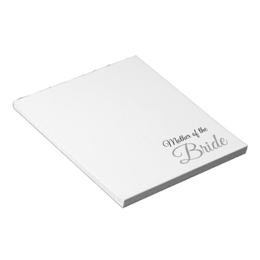 Mutter von Bride Script Gray Notizblock (angewinkelt)