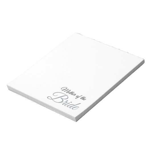 Mutter von Bride Script Gray Notizblock (Rotiert)