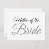 Mutter von Bride Script Gray Postkarte (Vorne/Hinten)