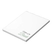 Mutter von Bride Script Green Notizblock (Rotiert)