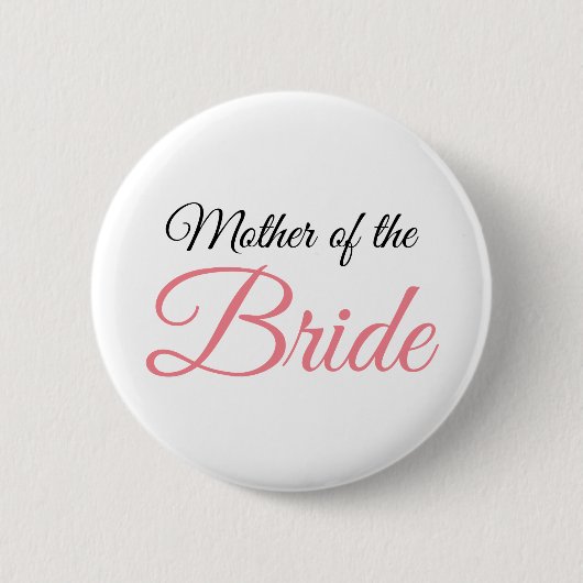 Mutter von Bride Script Pink Button (Vorderseite)