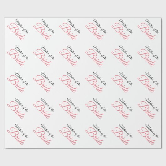Mutter von Bride Script Pink Geschenkpapier (Flach)