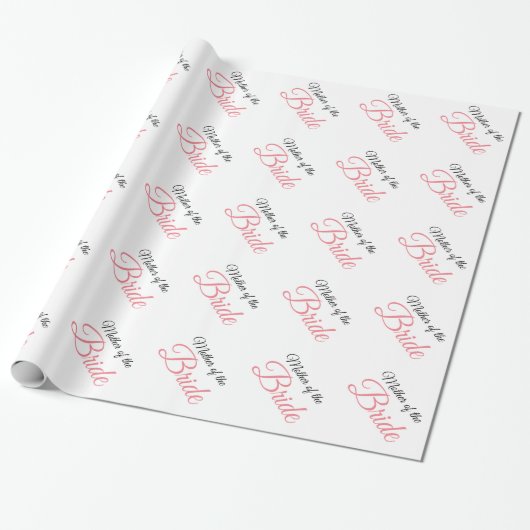 Mutter von Bride Script Pink Geschenkpapier (Ungerollt)