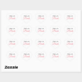 Mutter von Bride Script Pink Herz-Aufkleber (Blatt)