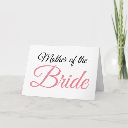 Mutter von Bride Script Pink Karte (Vorderseite)