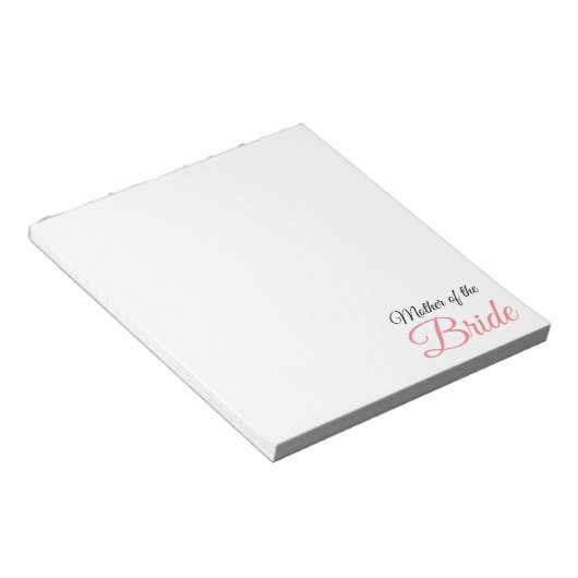 Mutter von Bride Script Pink Notizblock (angewinkelt)