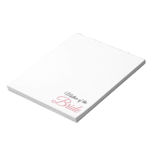 Mutter von Bride Script Pink Notizblock (Rotiert)
