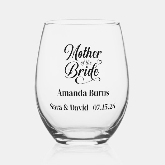 Mutter von Bride Weinglas Ohne Stiel (Vorderseite)