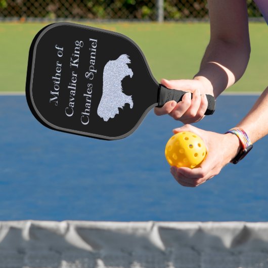 Mutter von Cavalier King Charles Spaniel Silver Pickleball Schläger (InSitu)