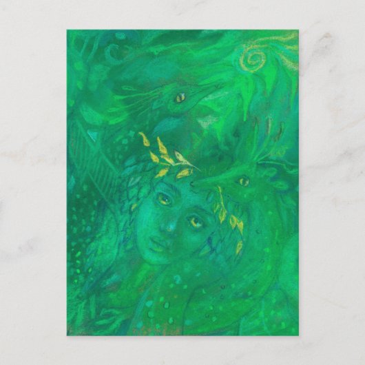 Mutter von Dragons Goddess Fantasy Surreal Malerei Postkarte (Vorderseite)