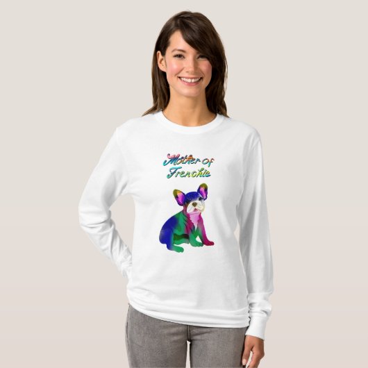 Mutter von französischer Spray, bemalt T-Shirt (Vorne ganz)