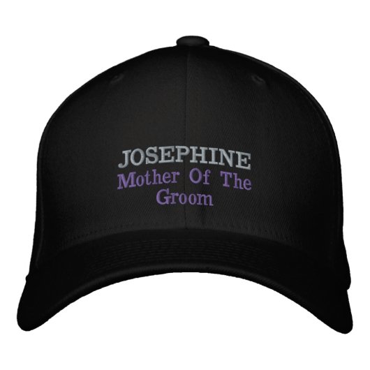 Mutter von Groom Geschenkschrift Name Classic Stil Bestickte Baseballkappe (Vorderseite)