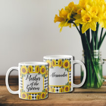Mutter von Groom Personalisiert Gingham Sunflowers