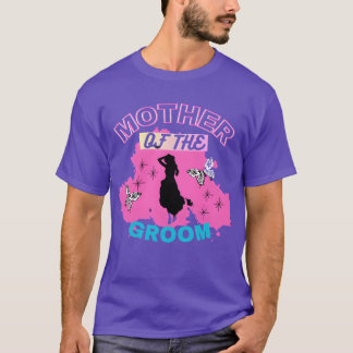 Mutter von Groom Pink Blue Modern Mama Junge T-Shirt