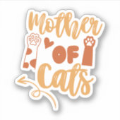 Mutter von Katzen Aufkleber (Vorderseite)