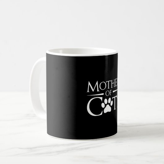 Mutter von Katzen Kaffeetasse (Vorderseite Links)