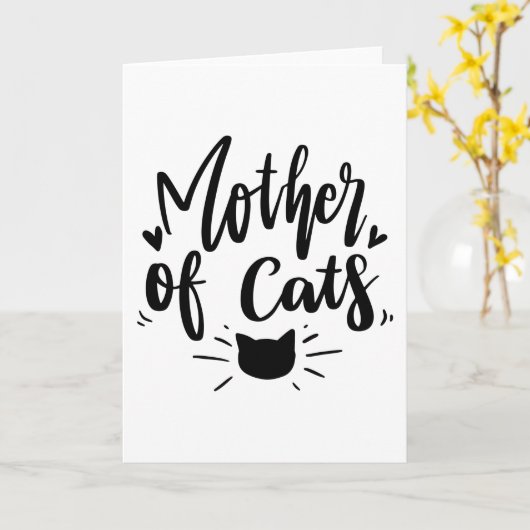 Mutter von Katzen Karte (Gelbe Blume)
