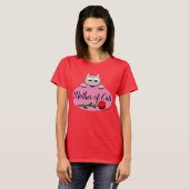 Mutter von Katzen mit Rote Rose Katze Lover T-Shirt (Vorne ganz)