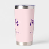 Mutter von Kindern geliebt Namen rosa Lila Skript Thermobecher (Links)