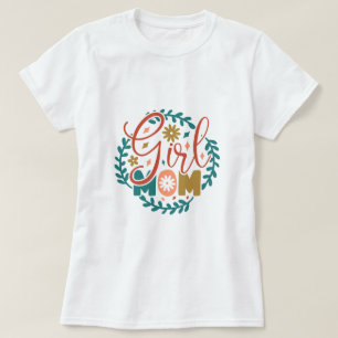 Mutter von Mädchen Retro-Typografie T-Shirt
